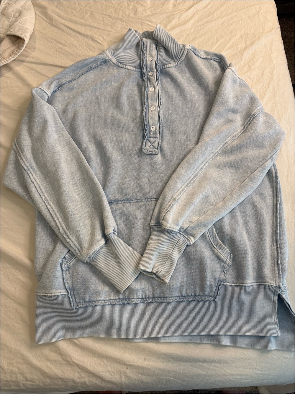 Light Blue Oversized Pullover Sweatshirt - Picture 2 of 4